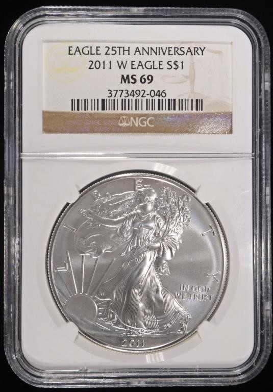 2011-W AMERICAN SILVER EAGLE NGC MS69