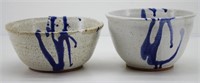 (2) Stoneware Art Pottery Mixing Bowls