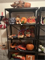 Fall decorations and rack