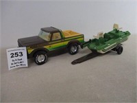 VINTAGE TOY TRUCK AND FISHING BOAT