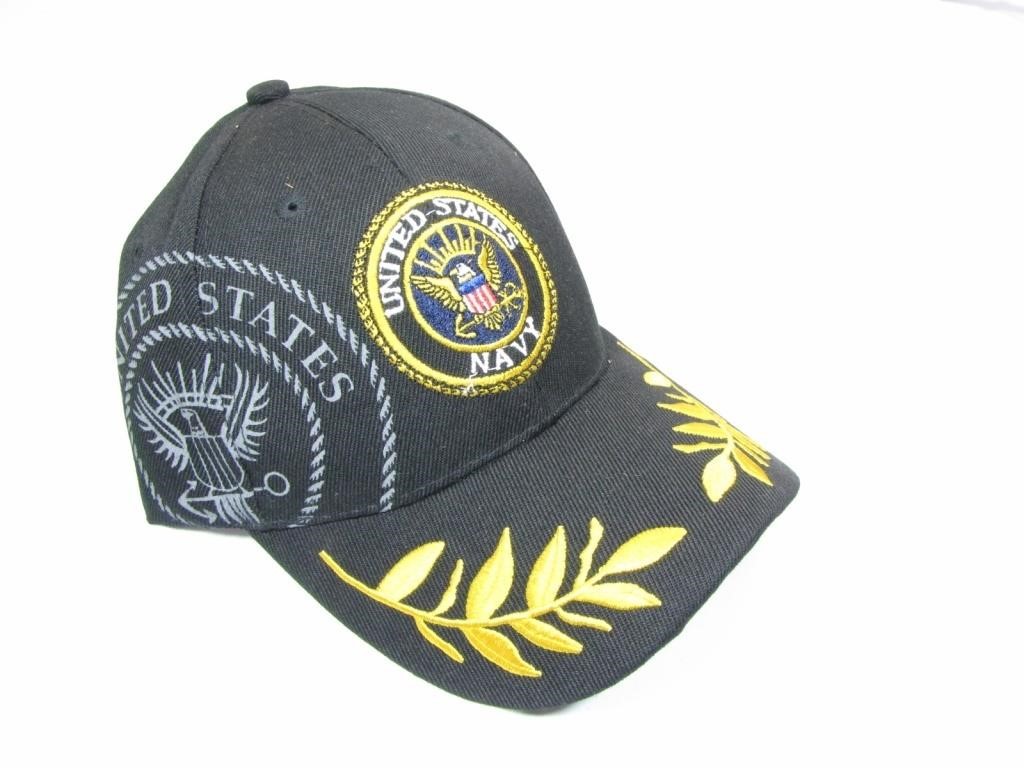 2 New Military USN Navy Black Baseball Ball Cap