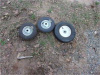1 Wheelbarrow Wheel and 2 Equipment Wheels