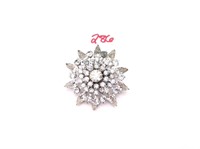 Coro Clear Rhinestone Brooch Vintage