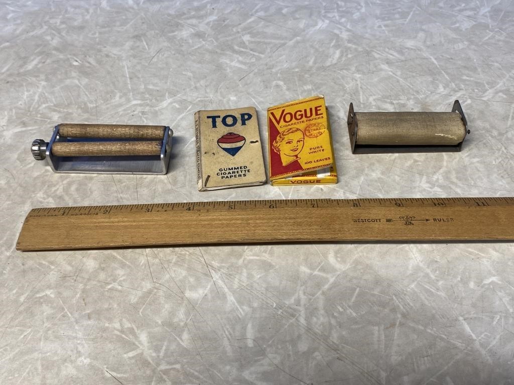 2 Vintage Cigarette Rollers & Cigarette Papers