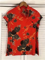 VINTAGE RED FLORAL TOP