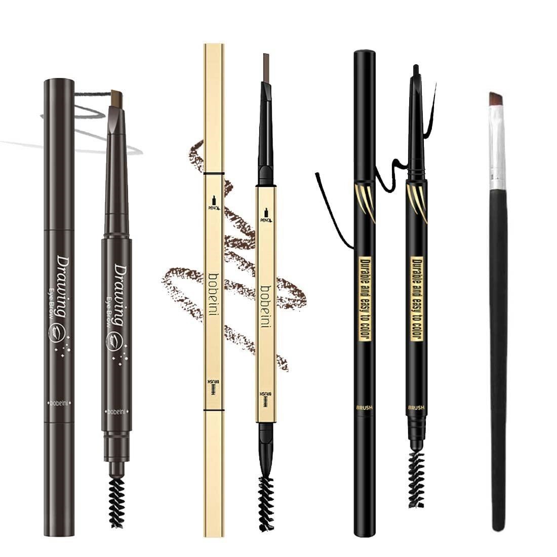 4-in-1 Eyebrow Set: 3 Pencils + Brush #0502 Black