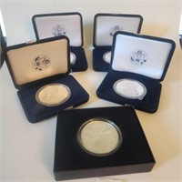 Five (5) 1 ounce Silver American Eagles