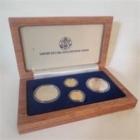 1987 Silver Dollar and $5 Gold four (4) coin sets