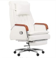 Kinnls Cameron Massage Chair Cowhide Leather-White