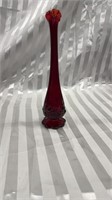 FENTON RUBY RED BUD VASE HAND MADE DIAMOND STAR