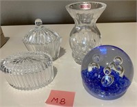 V - PAPERWEIGHT, TRINKET BOXES, VASE (M8)