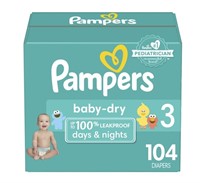 104Pcs Size 3 Pampers Baby-Dry Diapers