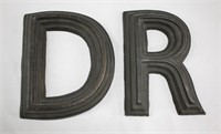 Cast Iron D & R Wall Decor 10"h