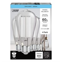 60-Watt Equivalent ST19 Dimmable White Filament Cl