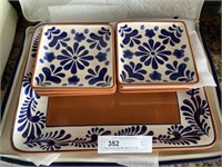 Pottery Serving Trays with Sweet Corn Trays