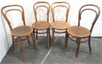 Set of 4-Wood Ice Cream Parlor Chairs w/ Pressed