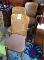 3 cane back side chairs, some wear. Height of