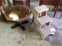 Accent table & step stool. Surface wear and