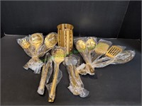 ReaNea Stainless Steel Gold Cooking Utensil Set