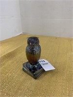 Westmereland Amethyst Carnival Glass owl on