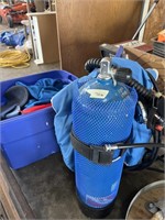 SCUBA GEAR SET, "WET SUIT, FINS AND TANK, WIEGHTS"