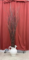Decorative vase with artificial branches