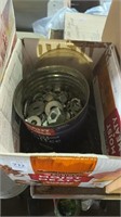 Box Lot of Chains Nuts and Bolts