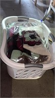 Basket Lot of Towels and Blankets