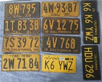 Collection of Vintage California License plates