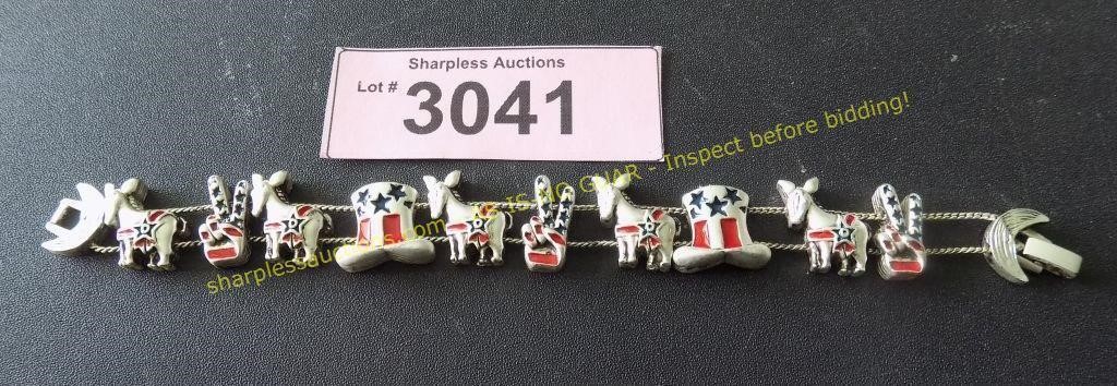 Vintage democrat political bracelet