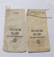 2 First National Bank Money Bags, Pana, Ill