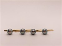 14K YELLOW GOLD W/ CULTURED PEARL SHIRT STUDS