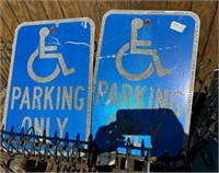 Two Handicap Parking Only Signs