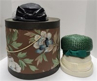Vintage Hat box and three women's hats