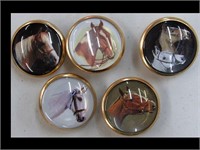LOT OF 5 HORSE HEAD BUTTONS