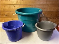 Plastic tub and buckets