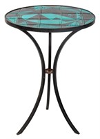Modernist Ceramic Art Tile Top Side Table