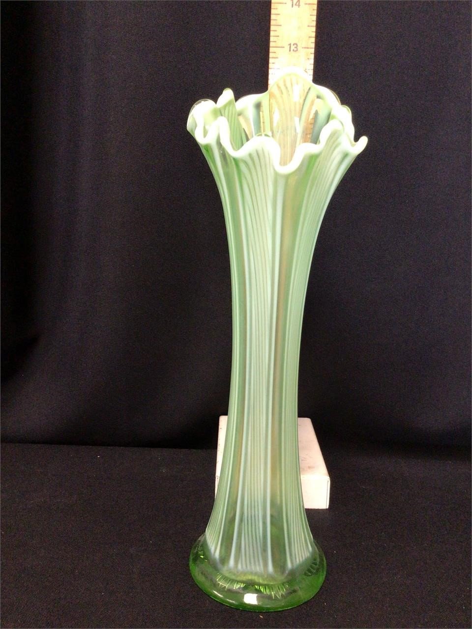 Green Opalescent Vase