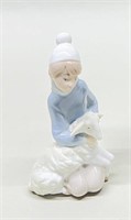 Lladro Shepherd With Lamb Porcelain Figurine