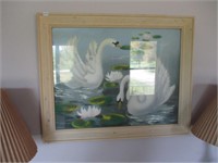 framed swan print