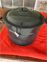 Large enamel canning pot