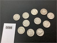 11 MERCURY DIMES (UNKNOWN DATES)