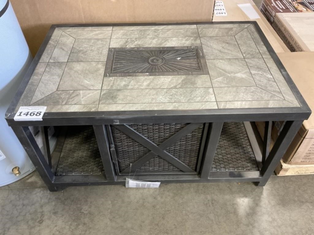 44" x 28" Outdoor Patio Table w/ Wicker Storage