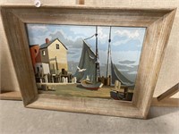 Framed ‘ Paint by Number ‘  Harbour Scene