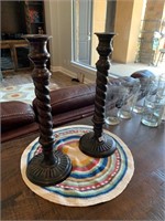 Pair of Vintage Iron Candlestick Holders