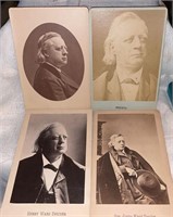 (4) 1870's Cabinet Photos: Henry Ward Beecher