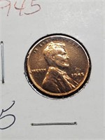 1945 Wheat Penny Cleaned