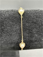 14K Gold Pearl Bracelet 1.8g TW