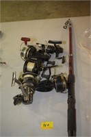 5 REELS AND TELESCOPIC ROD