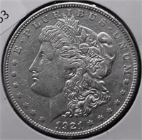 1921 D MORGAN DOLLAR XF